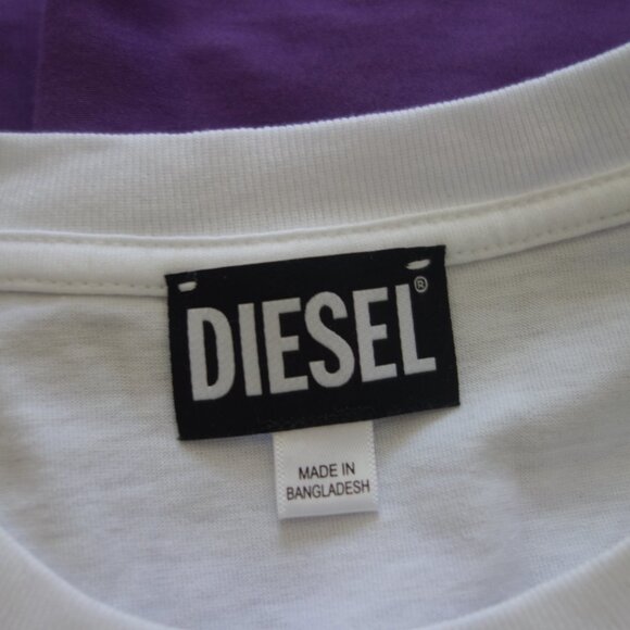 Diesel Long Sleeve White New D-LOGO 100% Cotton Size S T-Shirt *New with Tags* - Picture 5 of 12
